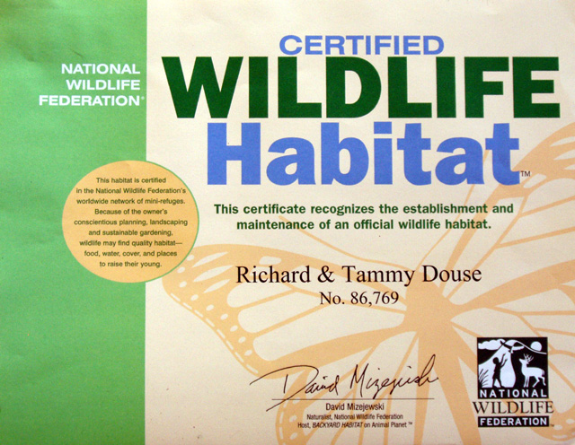 Habitat
              certificate